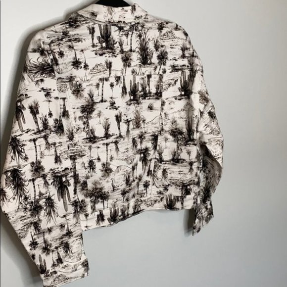 Addition Elle Women All Over Printed Cropped Boyfriend Jean Jacket Plus Size X - Picture 9 of 12